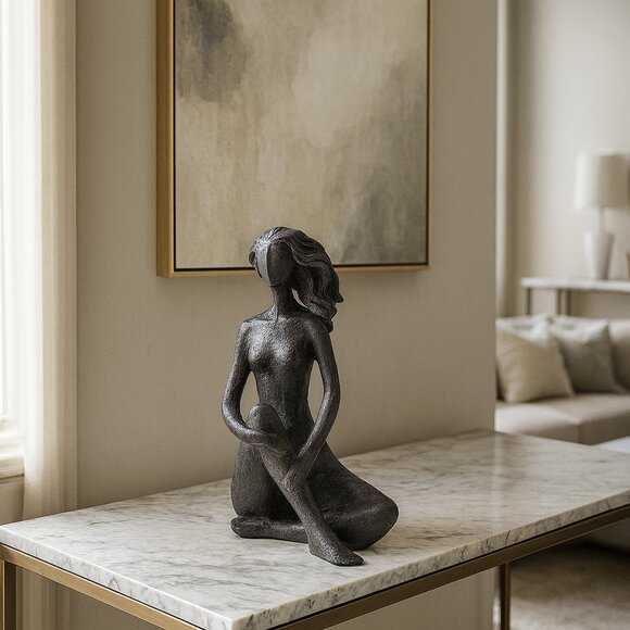 NWT Mikasa Textured High End Sitting Lady Sculpture Figurine - Picture 2 of 8